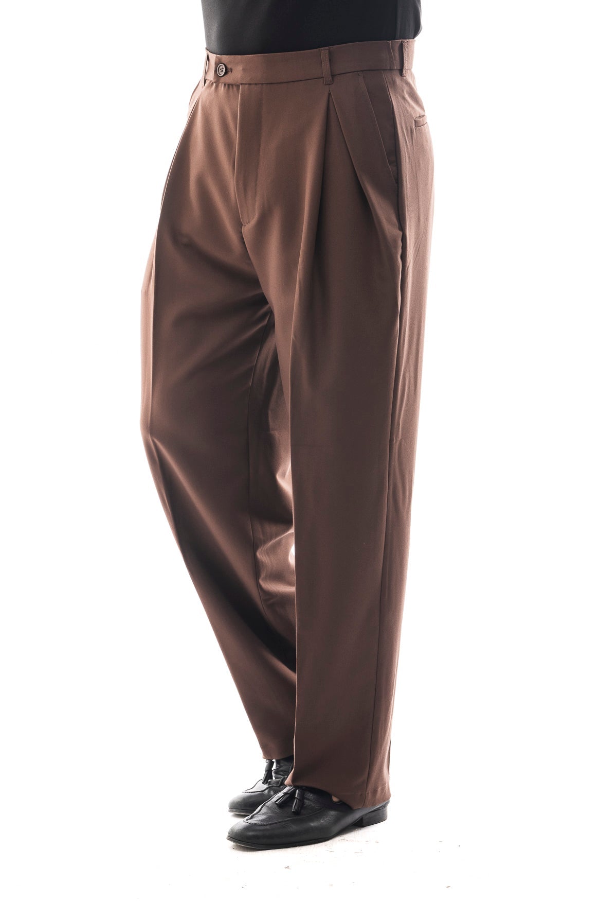 Bruno Valls - HUGO - Pantalón de doble pinza en color marrón - imagen 2