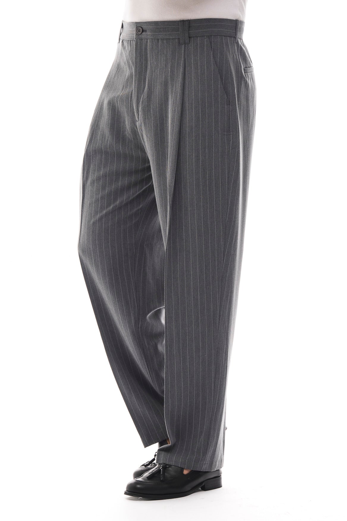 Bruno Valls - PELAYO - Pantalón baggy de raya diplomática en color gris oscuro - imagen 3