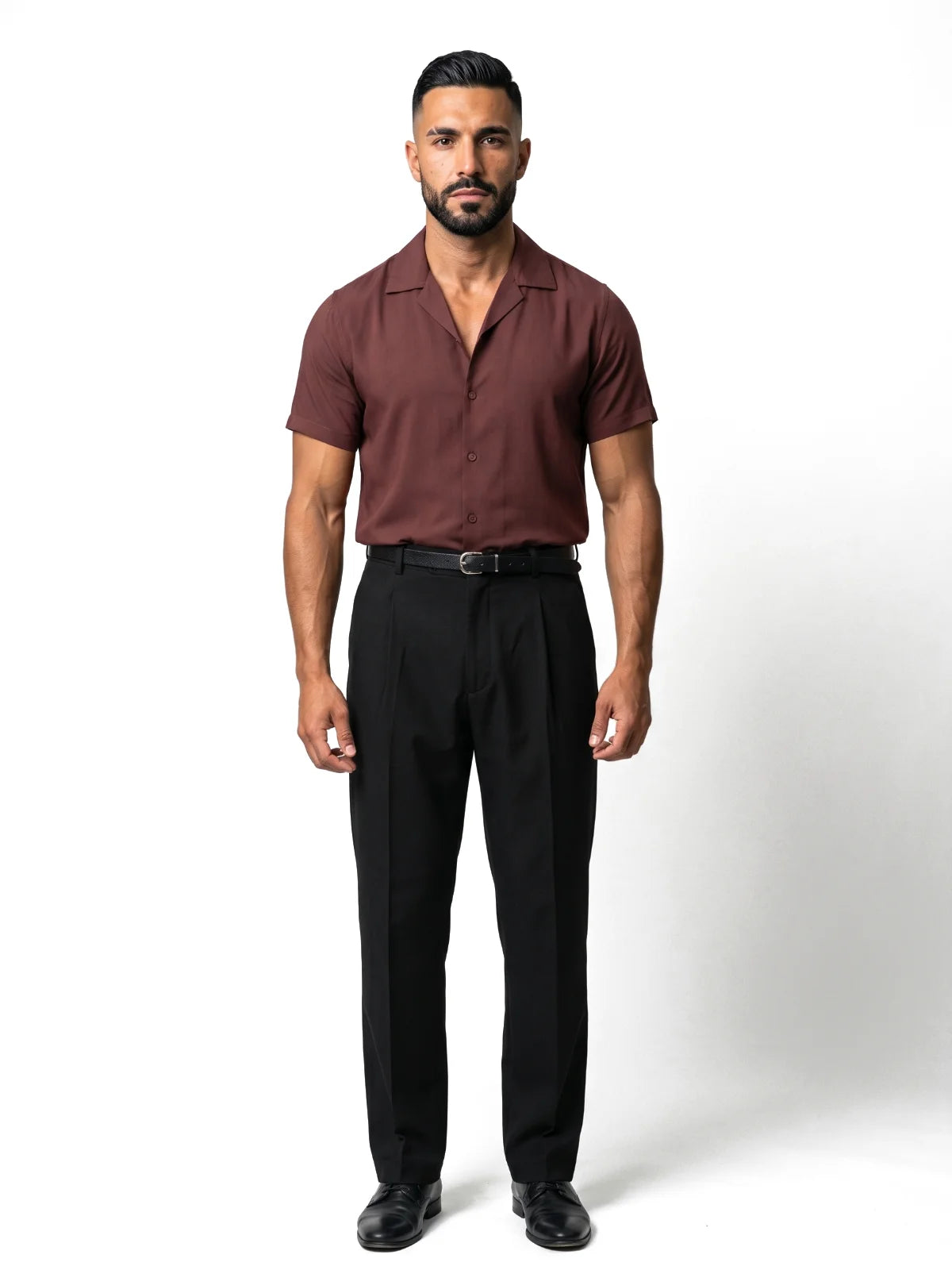 ADRIÁN camisa de manga corta marrón – look completo – Bruno Valls