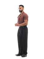 ADRIÁN camisa de manga corta marrón – vista lateral – Bruno Valls