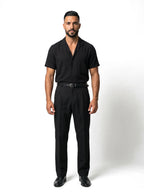 ADRIÁN camisa de manga corta negra – look completo – Bruno Valls