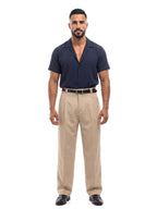 ADRIÁN camisa de manga corta azul marino – look completo frontal – Bruno Valls