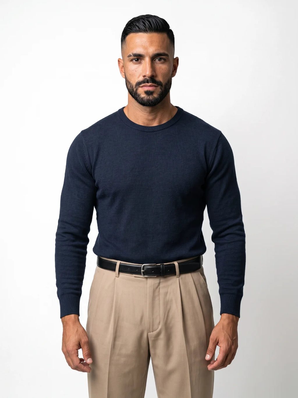 ALBERTO jersey de punto azul marino – vista frontal – Bruno Valls