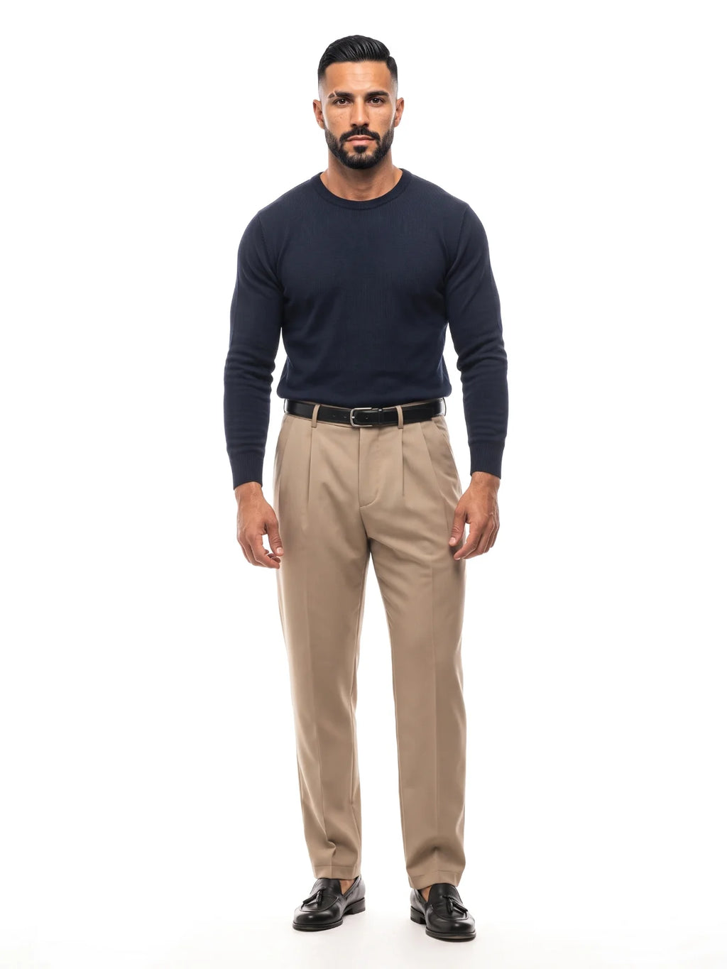 ALBERTO jersey de punto azul marino – look completo – Bruno Valls