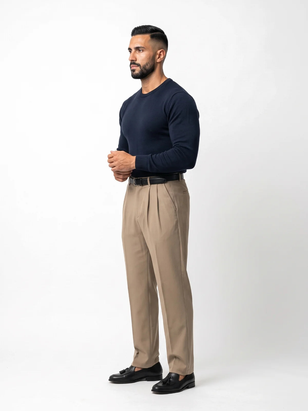 ALBERTO jersey de punto azul marino – vista lateral – Bruno Valls