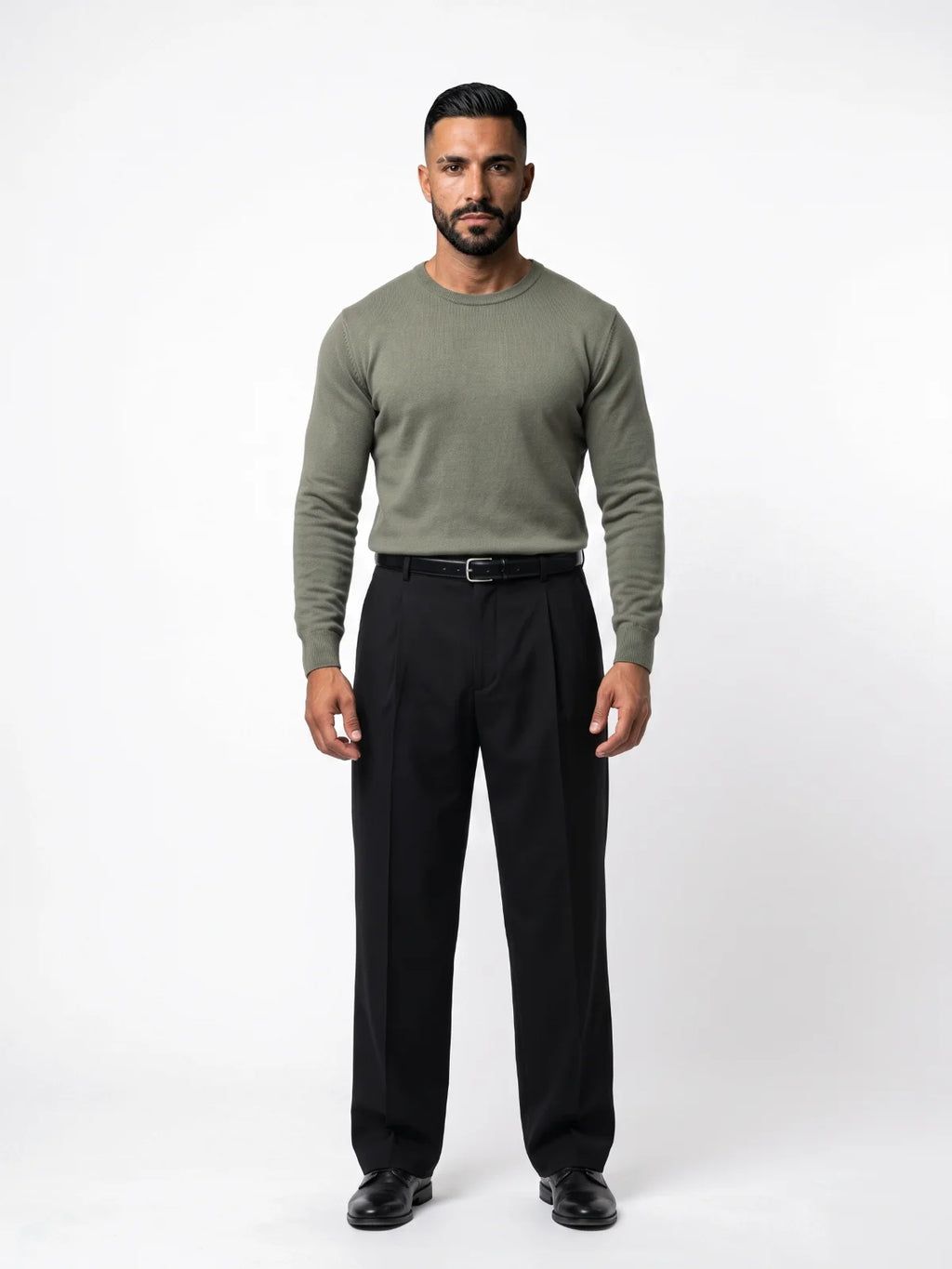 ALBERTO jersey de punto verde oliva – look completo – Bruno Valls