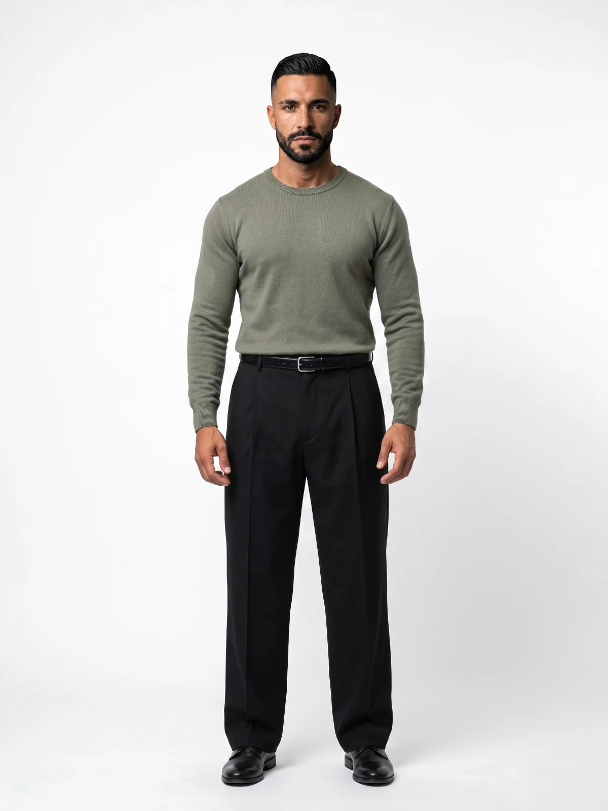 ALBERTO jersey de punto verde oliva – look completo – Bruno Valls