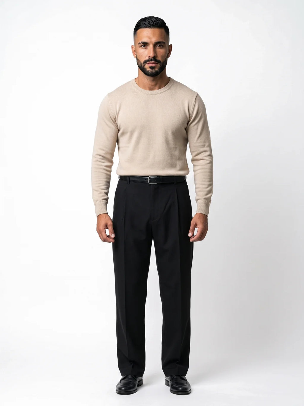 ALBERTO jersey de punto beige – look completo – Bruno Valls