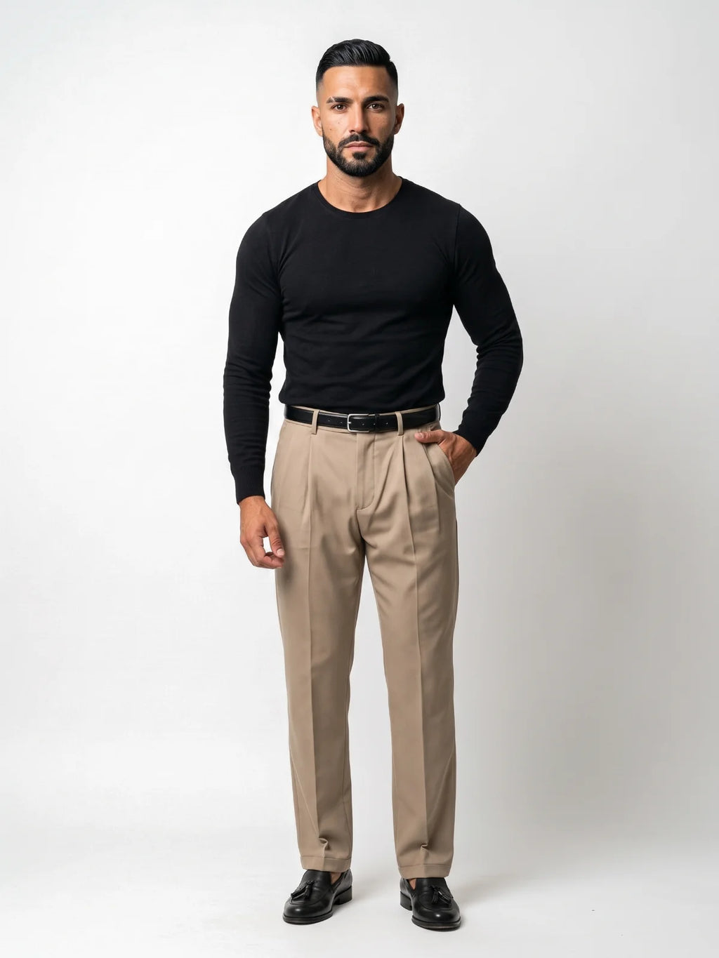 ALBERTO jersey de punto negro – look completo – Bruno Valls