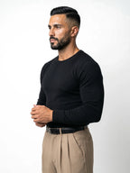 ALBERTO jersey de punto negro – vista tres cuartos – Bruno Valls