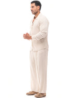 Bruno Valls - ALEJANDRO conjunto de lino beige - imagen 3