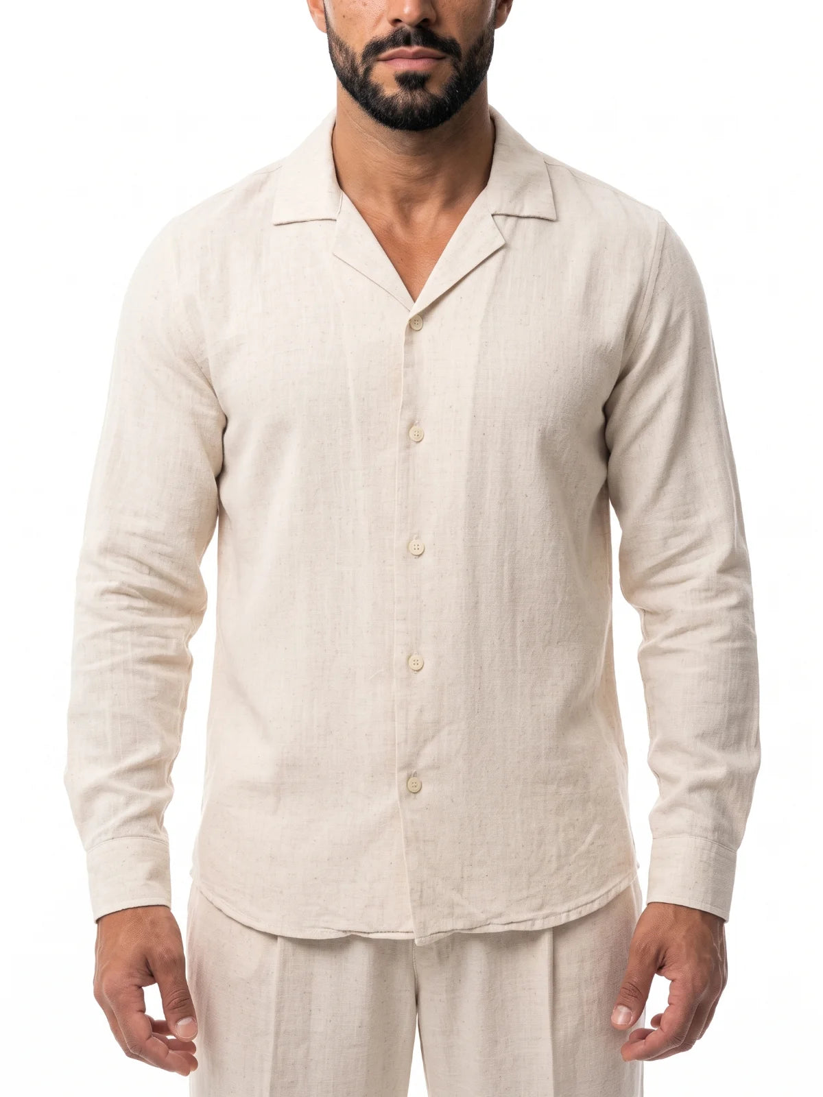 Bruno Valls - ALEJANDRO conjunto de lino beige - imagen 4