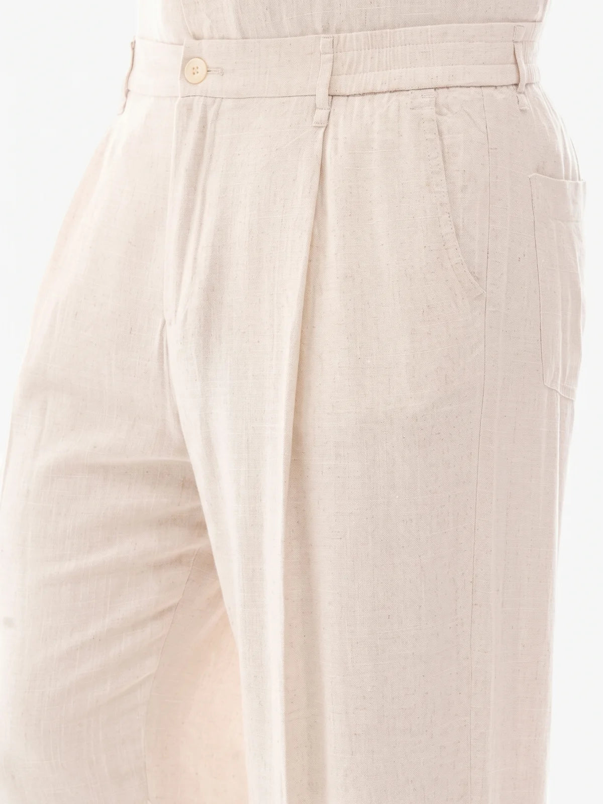Bruno Valls - ALEJANDRO pantalón de lino beige con pinzas - imagen 8