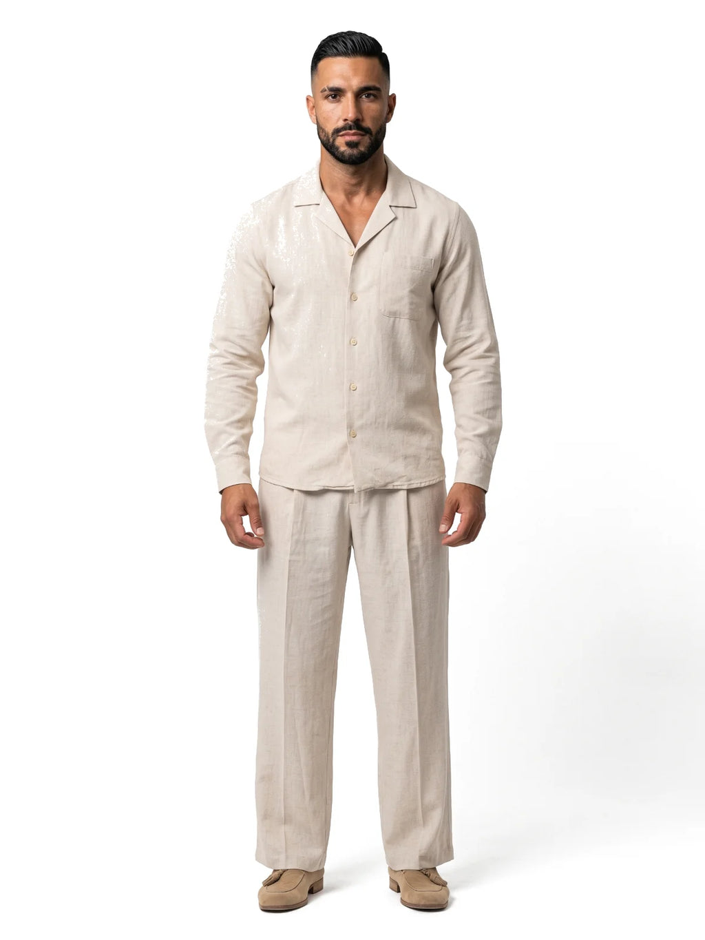 Bruno Valls - ALEJANDRO conjunto de lino beige - imagen 11
