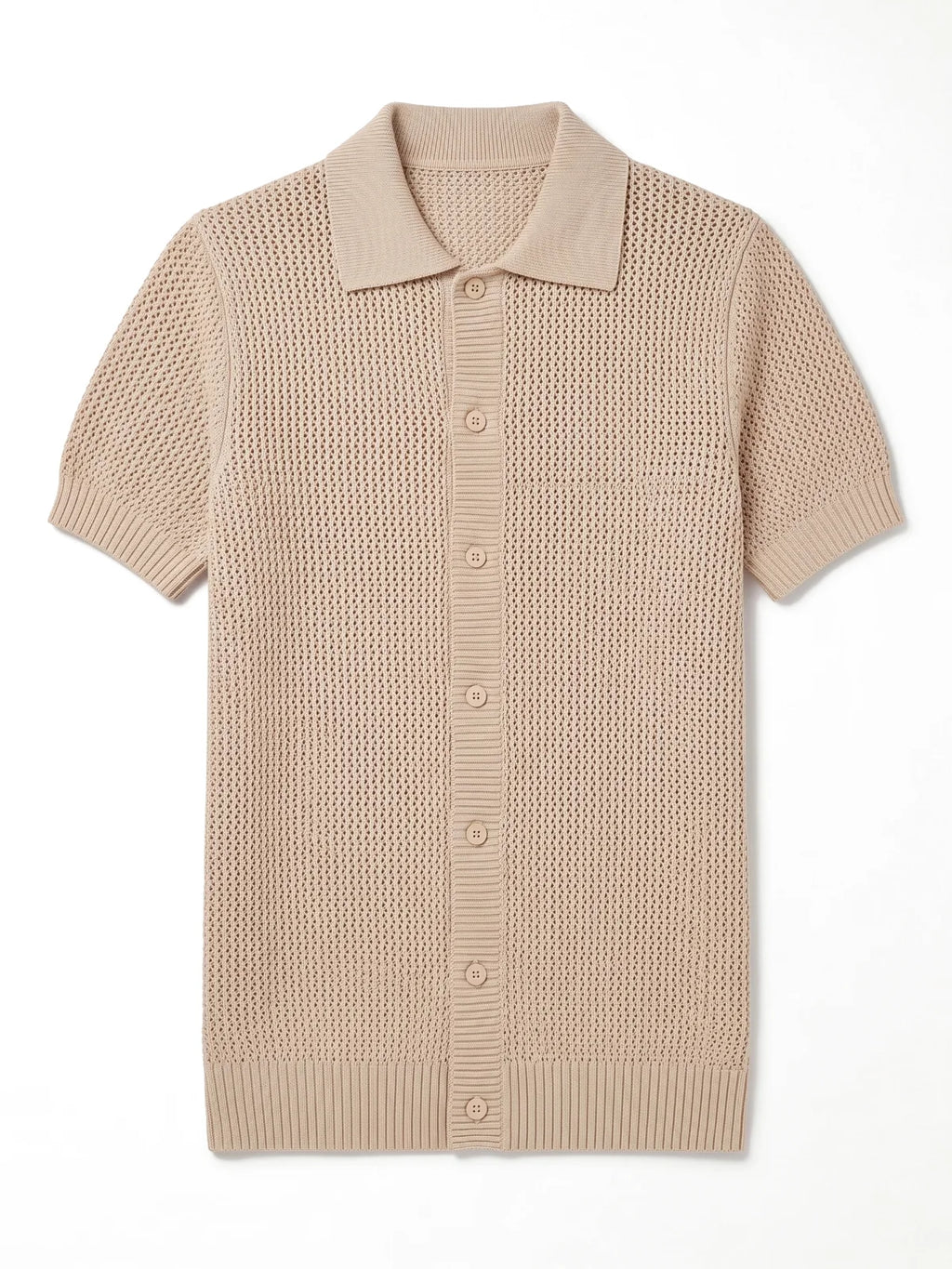 ÁLVARO polo de crochet beige – prenda sola – Bruno Valls