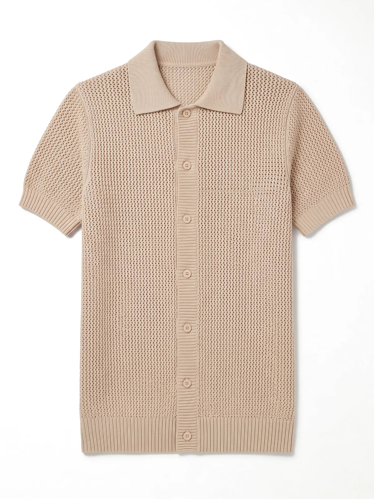 ÁLVARO polo de crochet beige – prenda sola – Bruno Valls