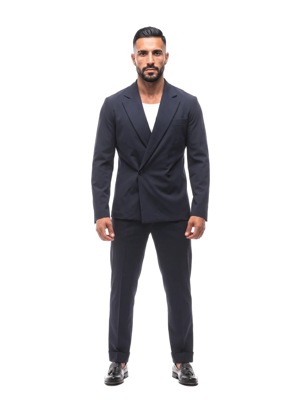 CARLOS americana entallada azul marino – look completo – Bruno Valls