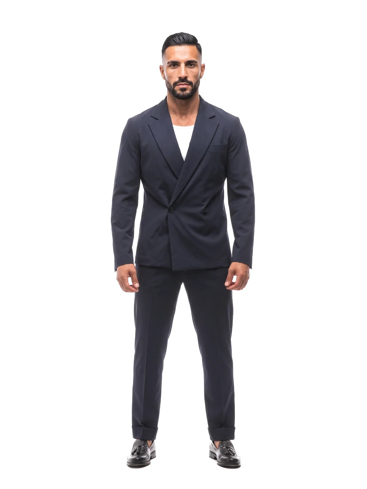 CARLOS americana entallada azul marino – look completo – Bruno Valls