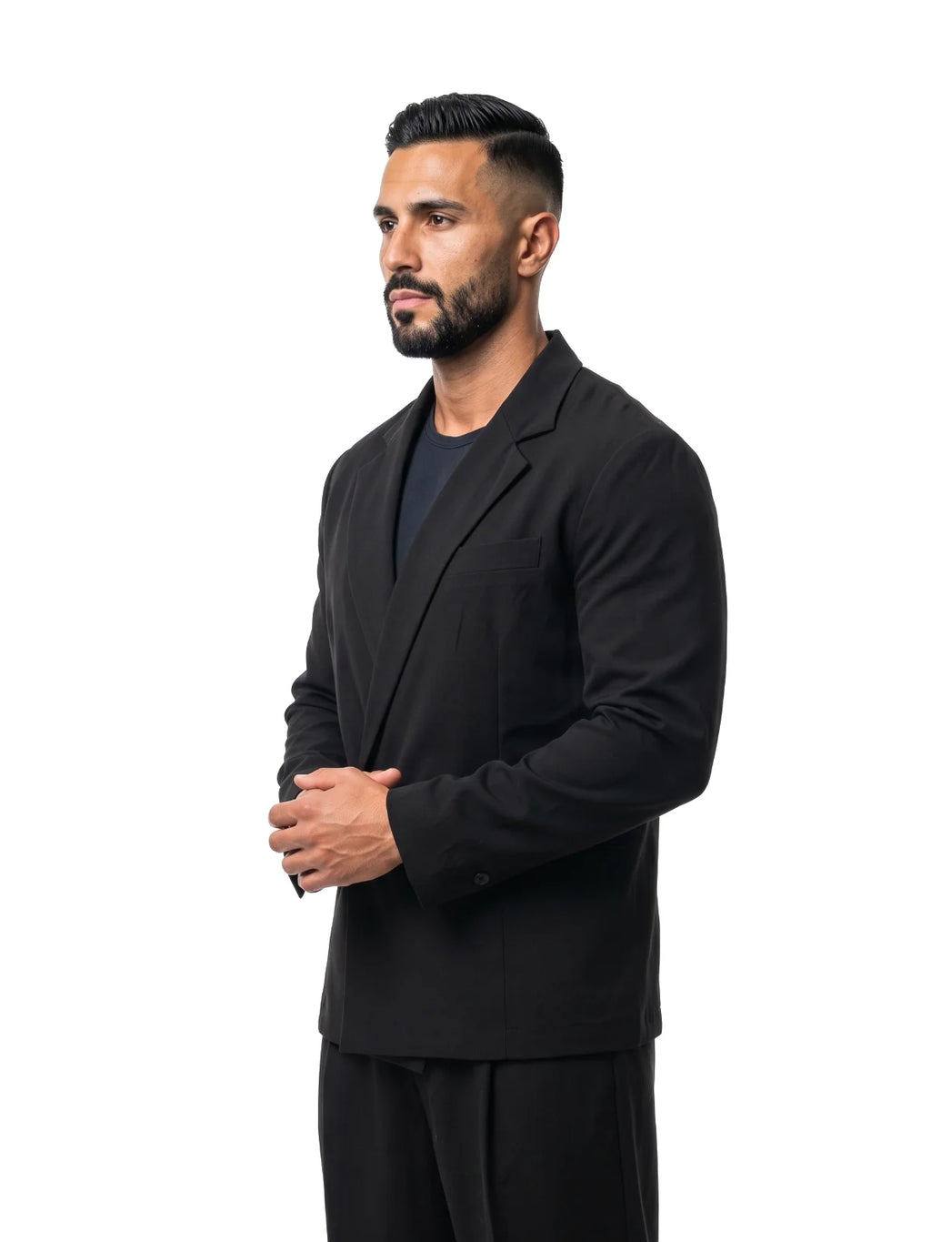 Bruno Valls - americana entallada negra - vista look