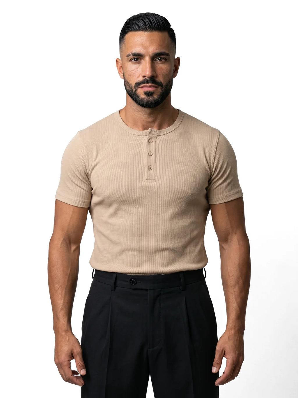 Bruno Valls - DANIEL Camiseta henley canalé - imagen 1