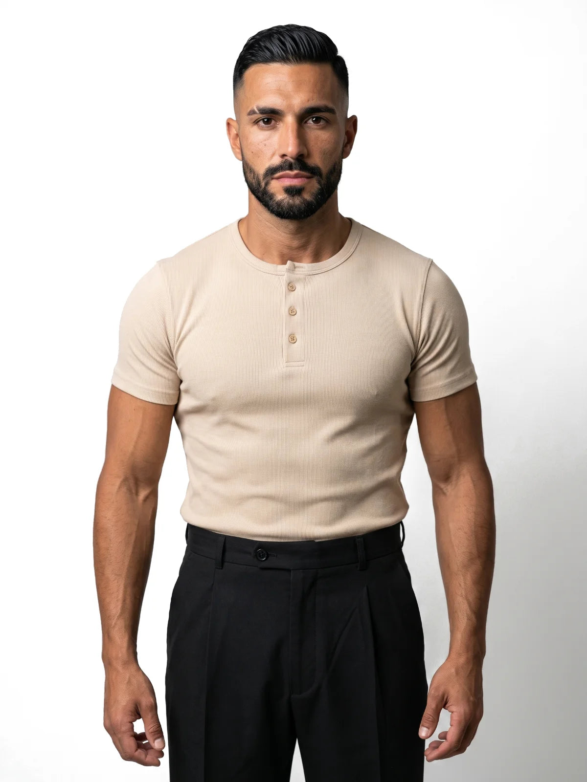 Bruno Valls - DANIEL Camiseta henley canalé - imagen 6