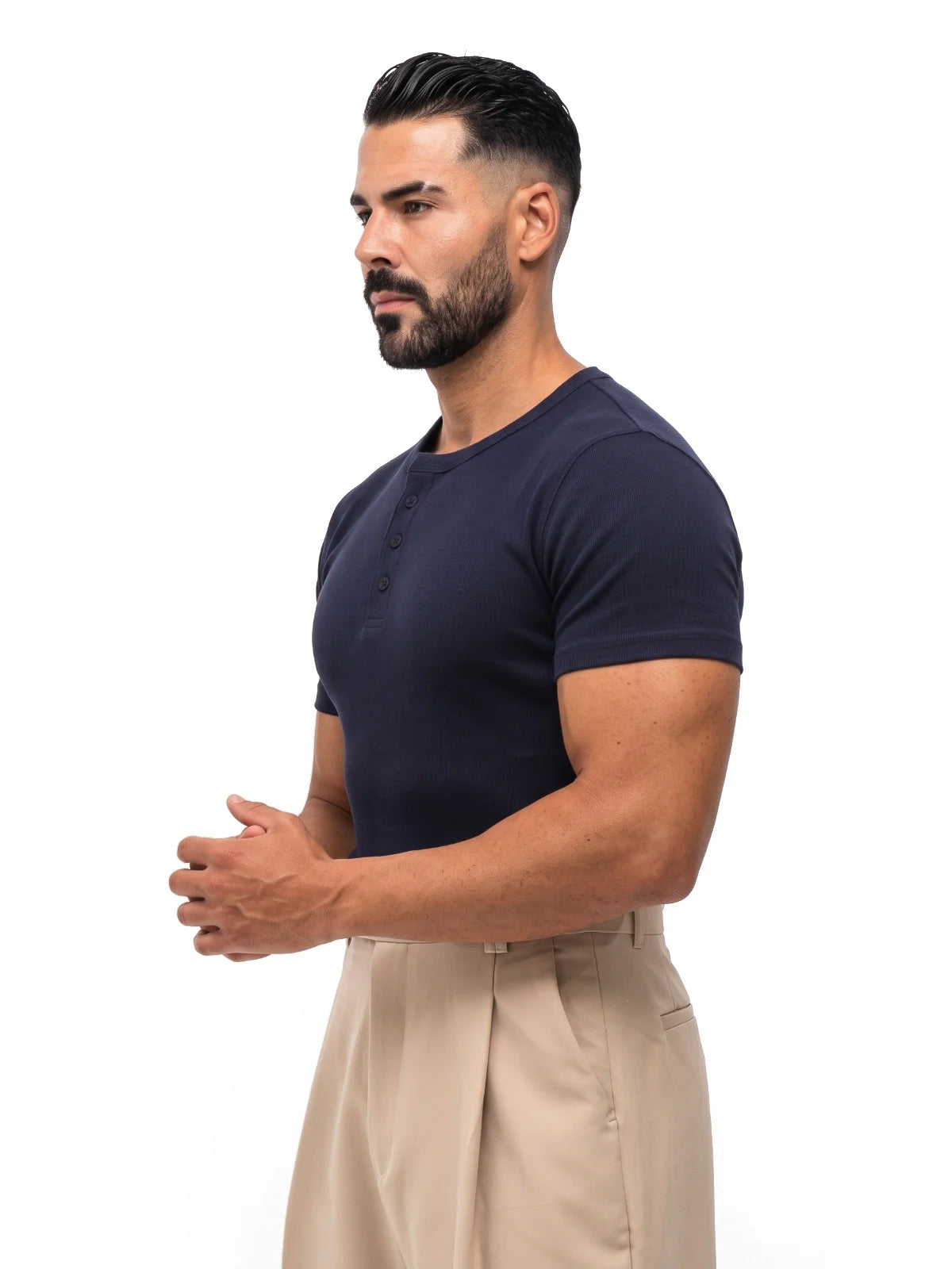Bruno Valls - DANIEL Camiseta henley canalé - imagen 14