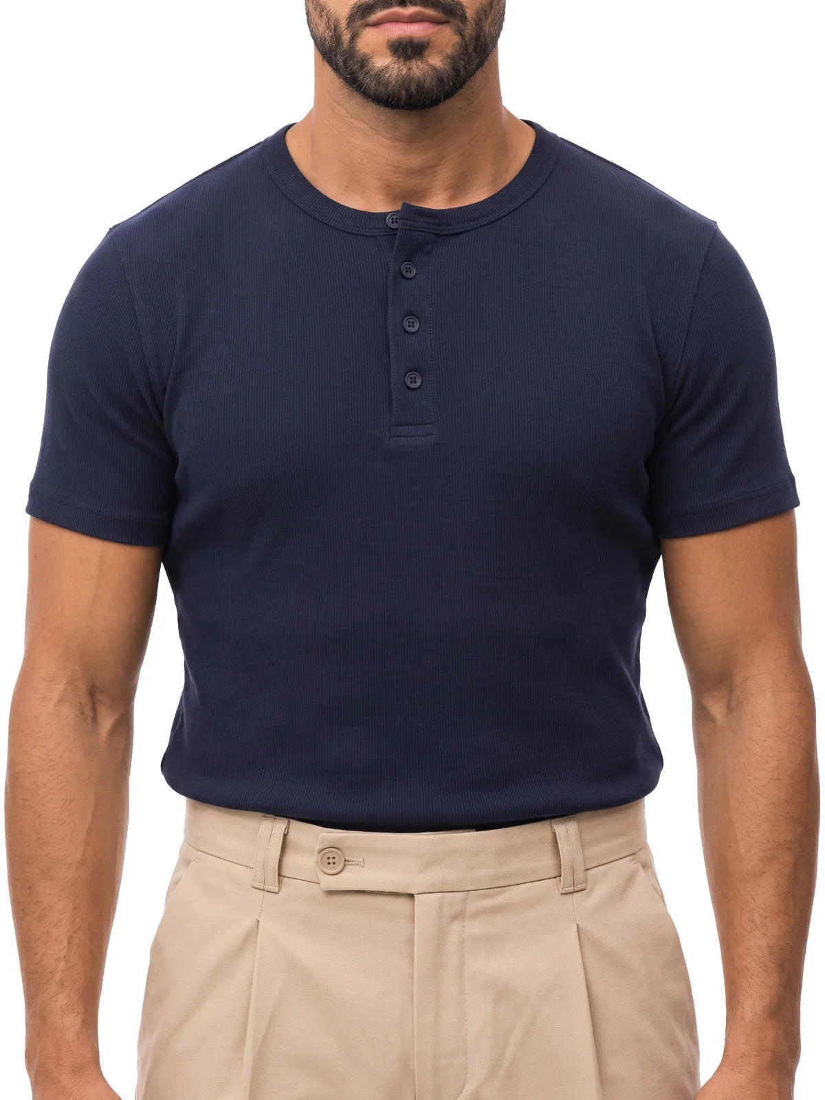 Bruno Valls - DANIEL Camiseta henley canalé - imagen 17