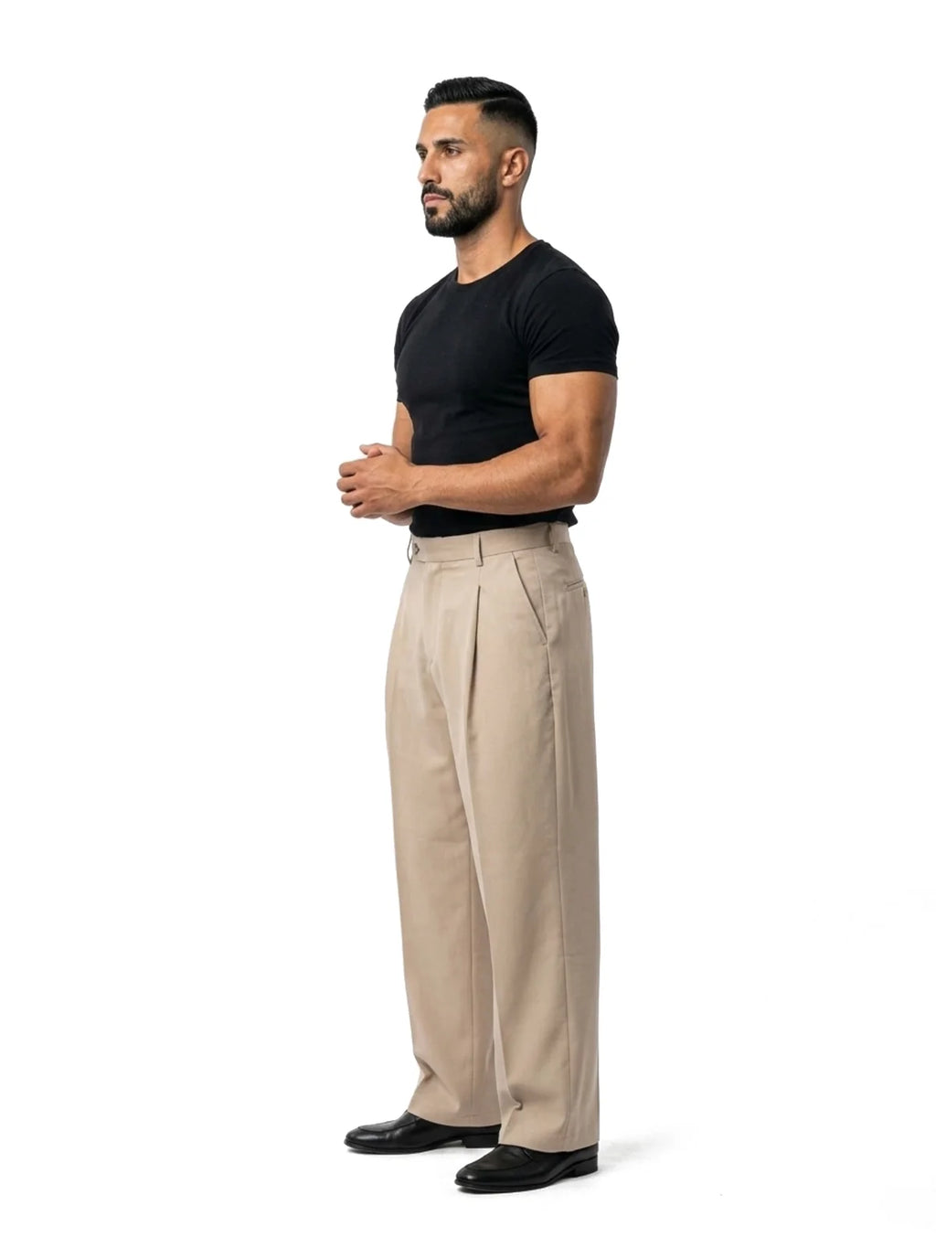 DAVID pantalón baggy beige – look completo – Bruno Valls