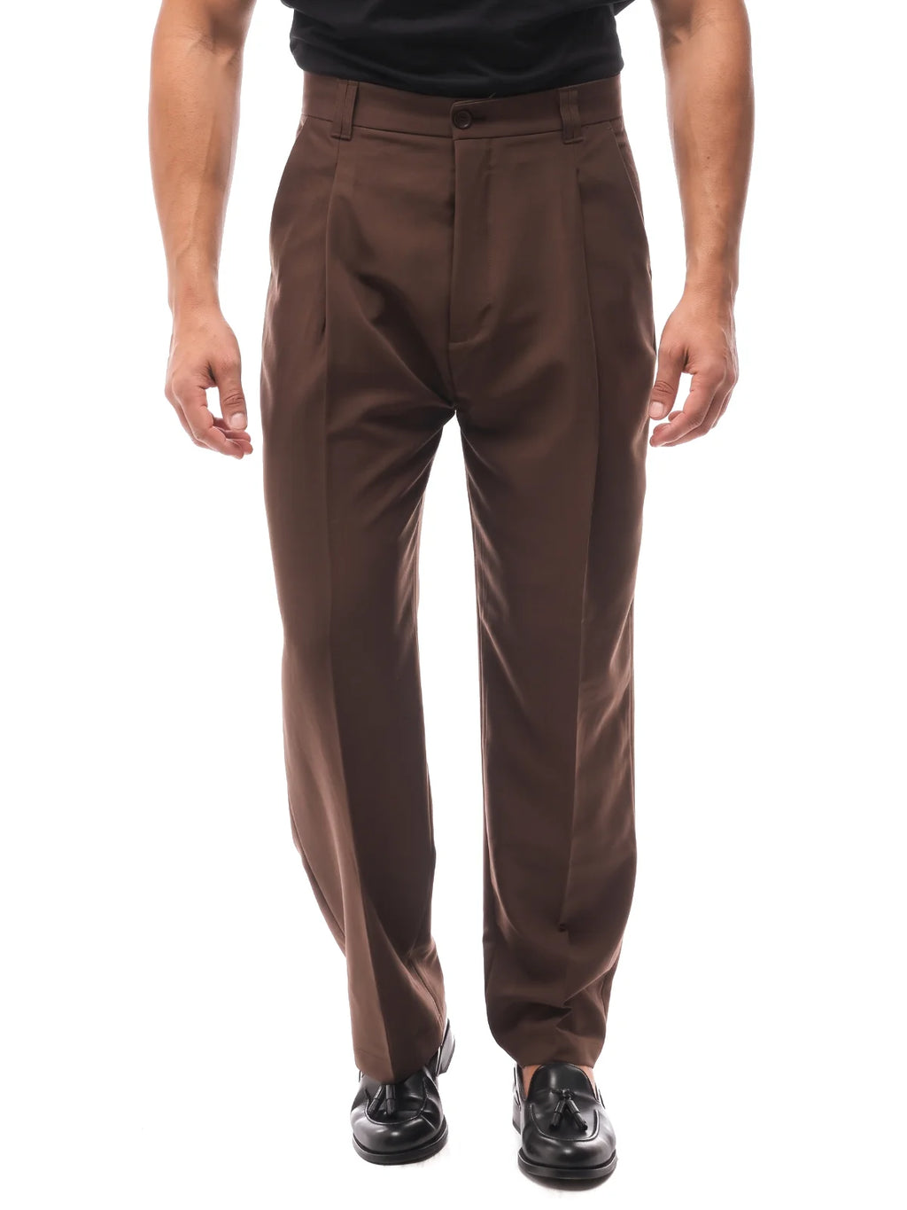 DAVID pantalón baggy marrón – detalle – Bruno Valls