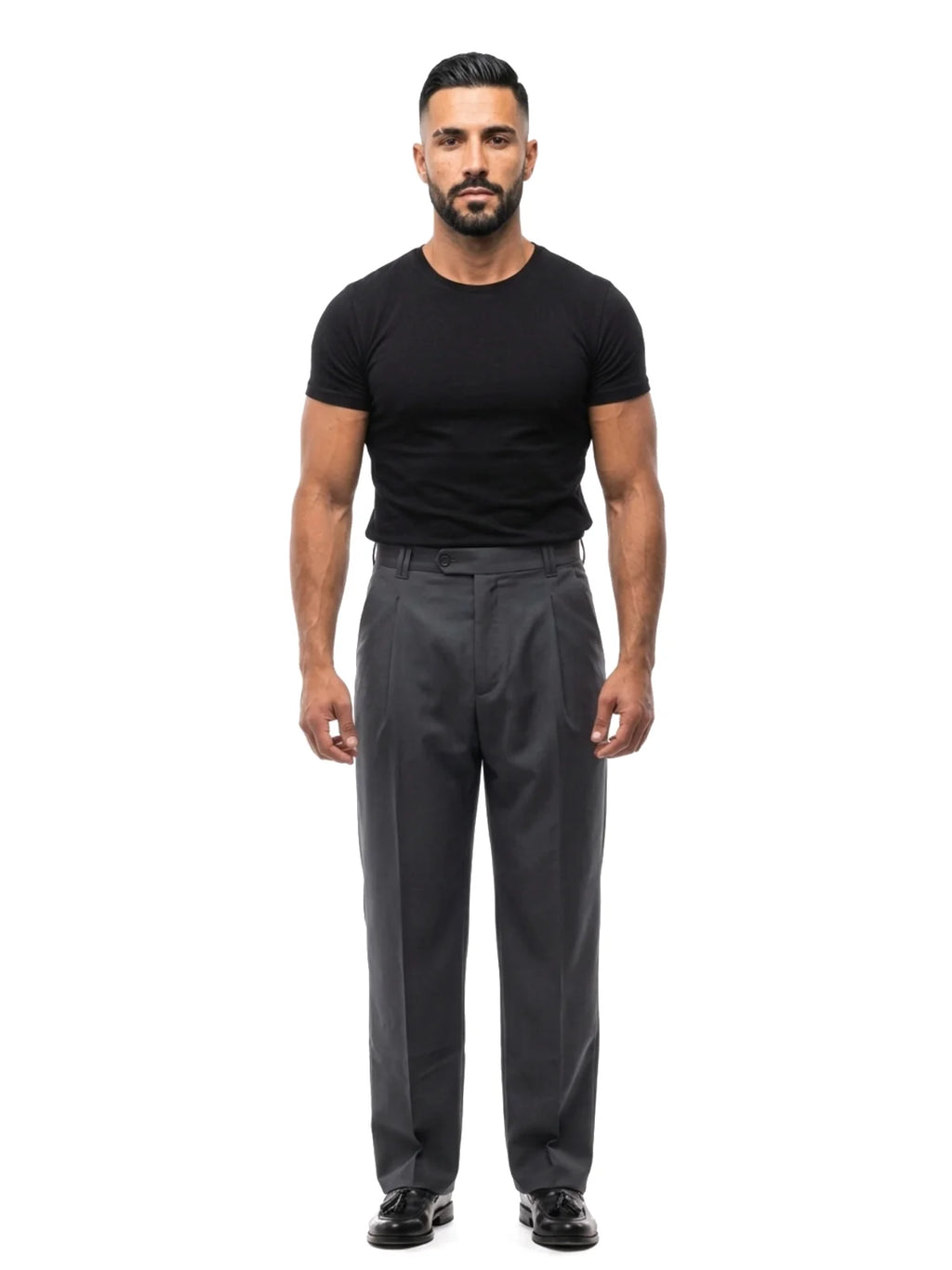 DAVID pantalón baggy gris oscuro – look completo – Bruno Valls