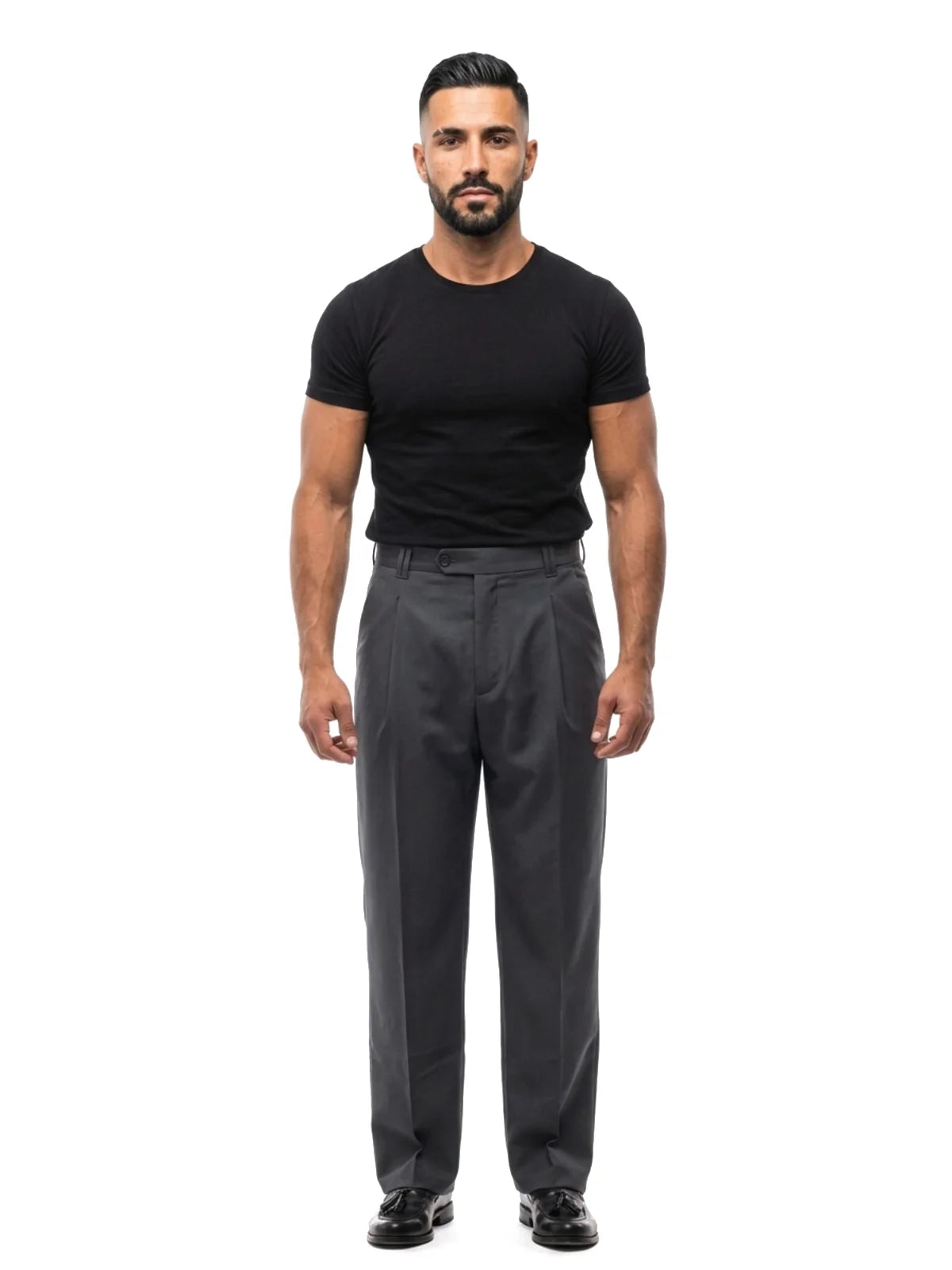 DAVID pantalón baggy gris oscuro – look completo – Bruno Valls