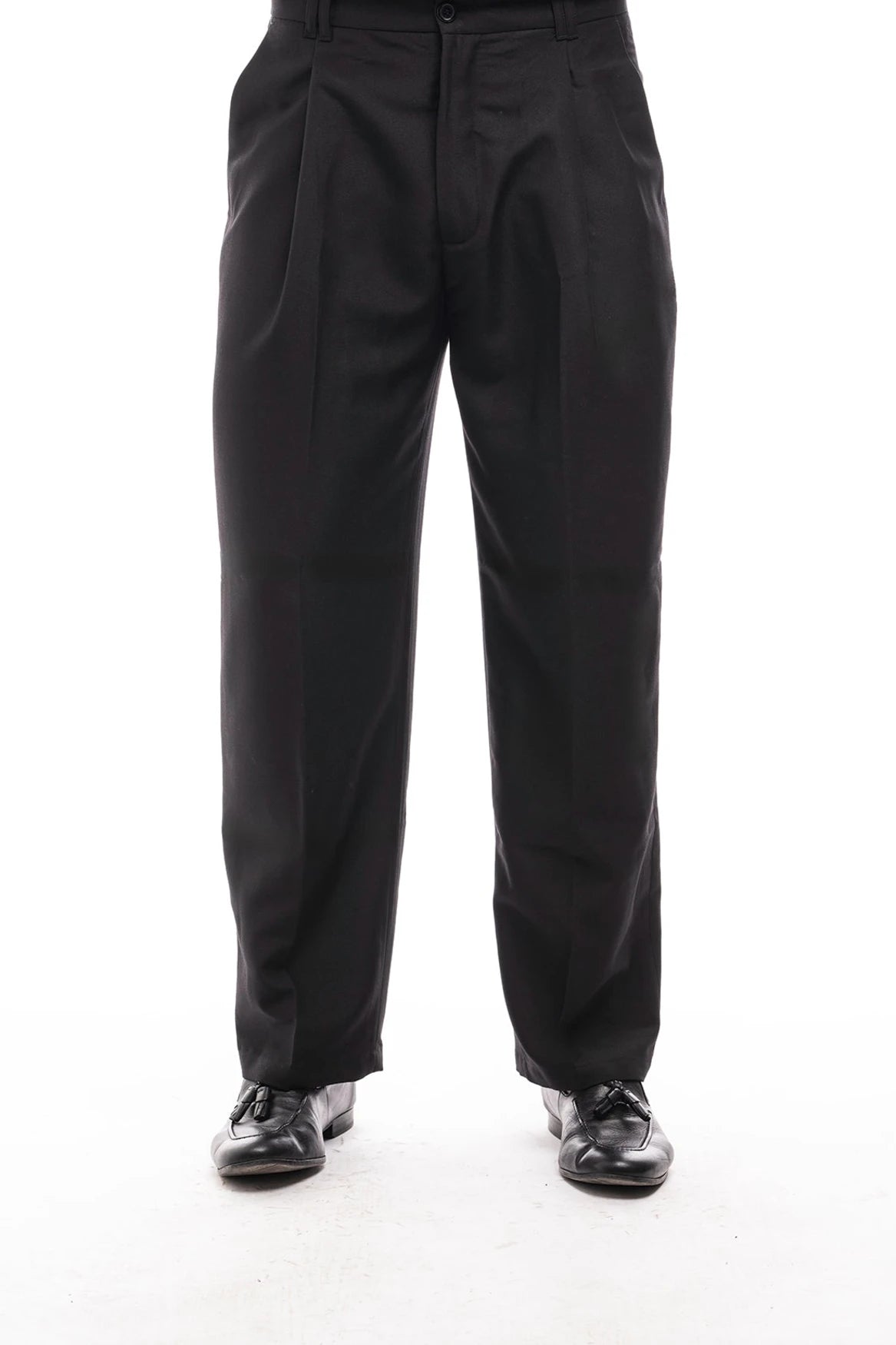 DAVID pantalón baggy negro – detalle – Bruno Valls