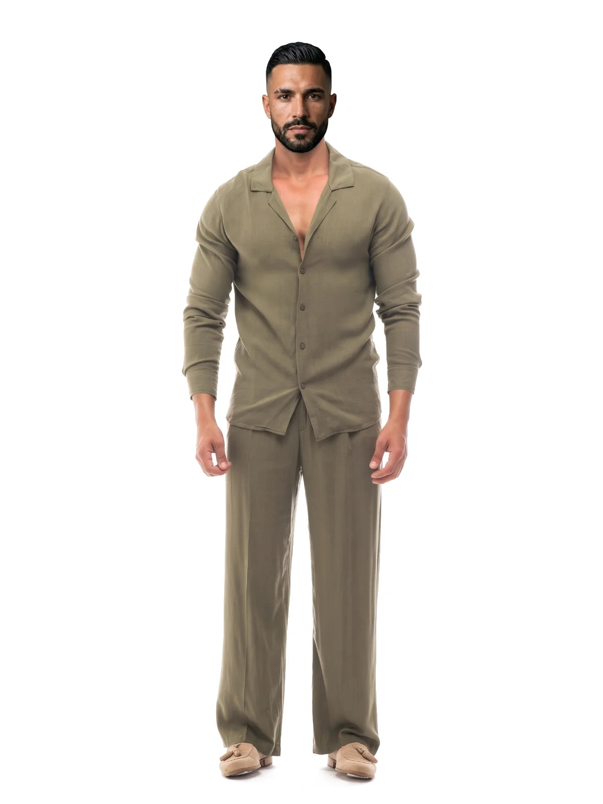 Bruno Valls - GONZALO Conjunto de lino verde - imagen 1