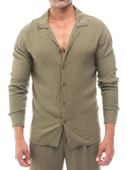 Bruno Valls - GONZALO Conjunto de lino verde - imagen 3