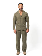Bruno Valls - GONZALO Conjunto de lino verde - imagen 4