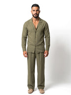 Bruno Valls - GONZALO Conjunto de lino verde - imagen 9
