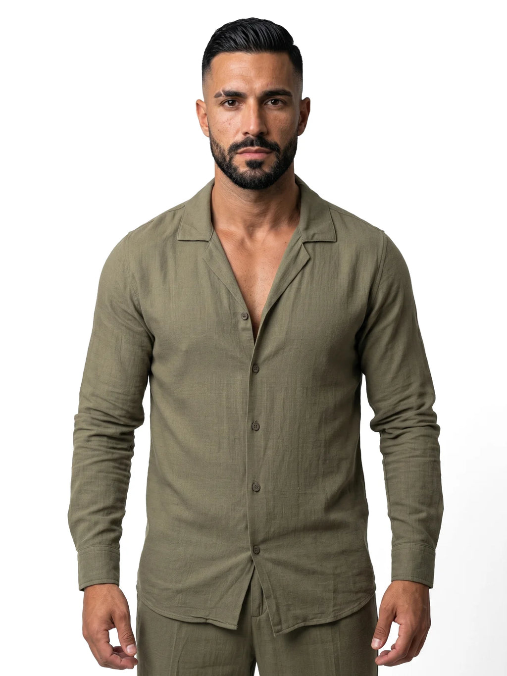 Bruno Valls - GONZALO Conjunto de lino verde - imagen 10