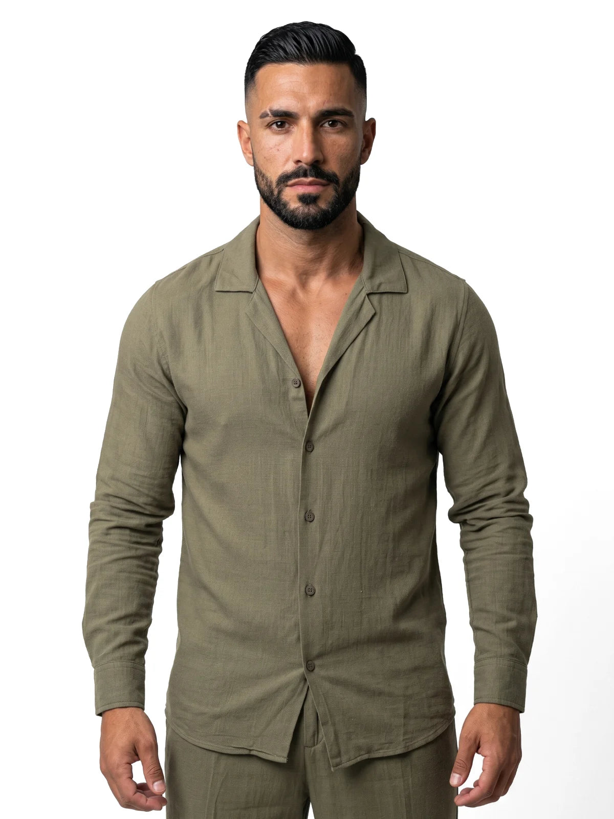 Bruno Valls - GONZALO Conjunto de lino verde - imagen 10