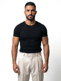 HÉCTOR camiseta básica slim negra – vista frontal – Bruno Valls