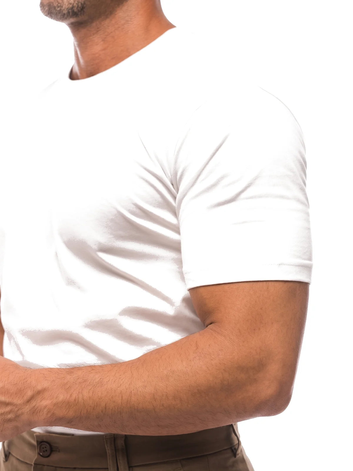 HÉCTOR camiseta básica slim blanca – detalle – Bruno Valls