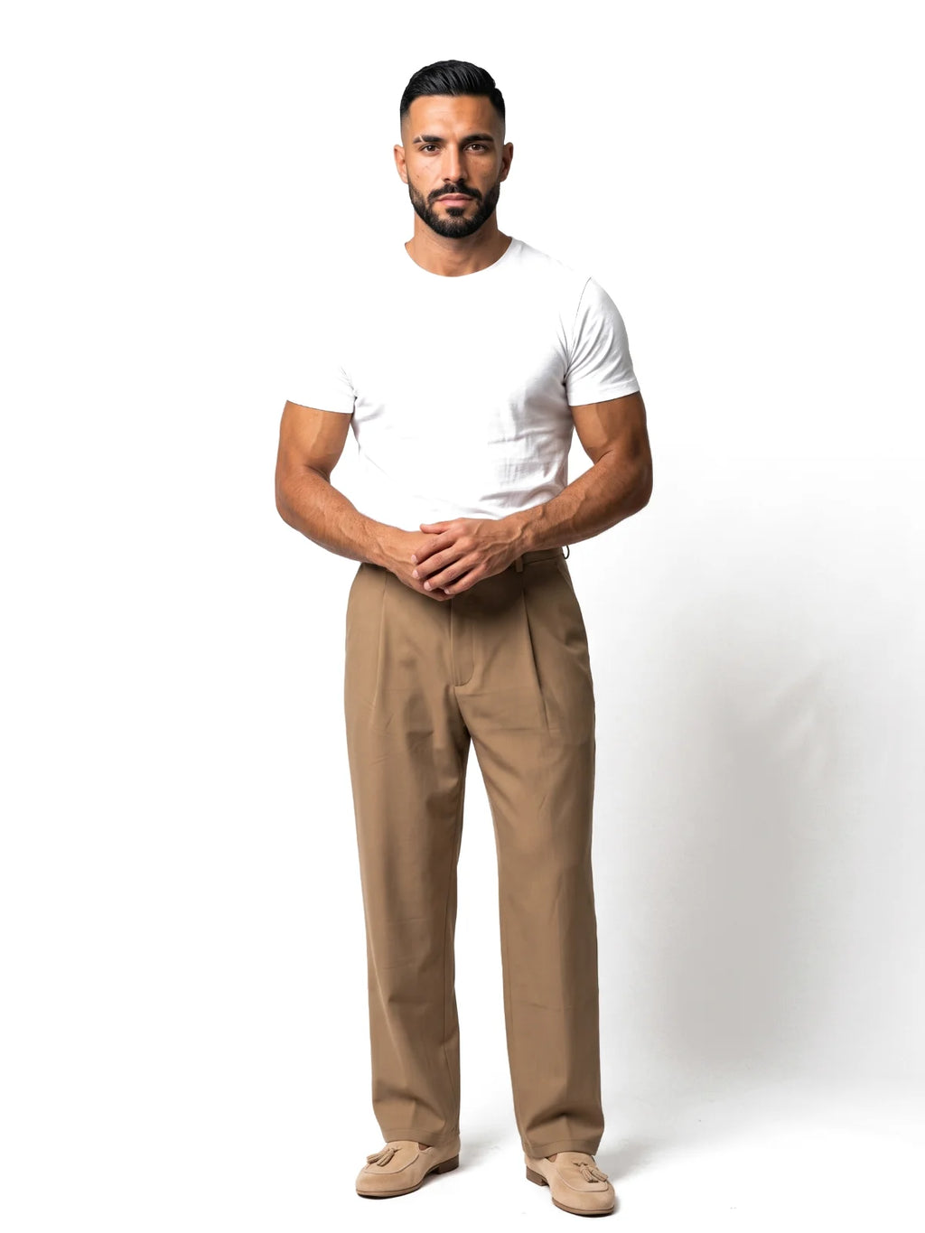 HÉCTOR camiseta básica slim blanca – look completo – Bruno Valls