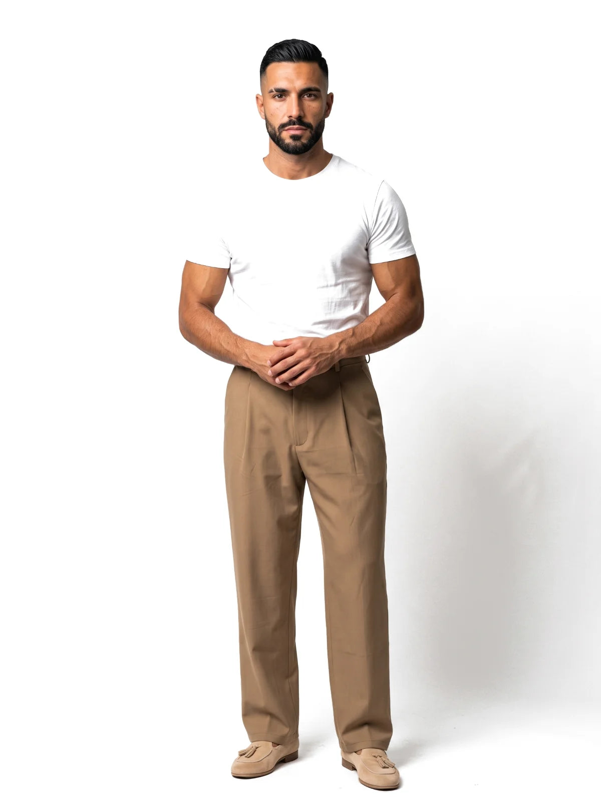 HÉCTOR camiseta básica slim blanca – look completo – Bruno Valls