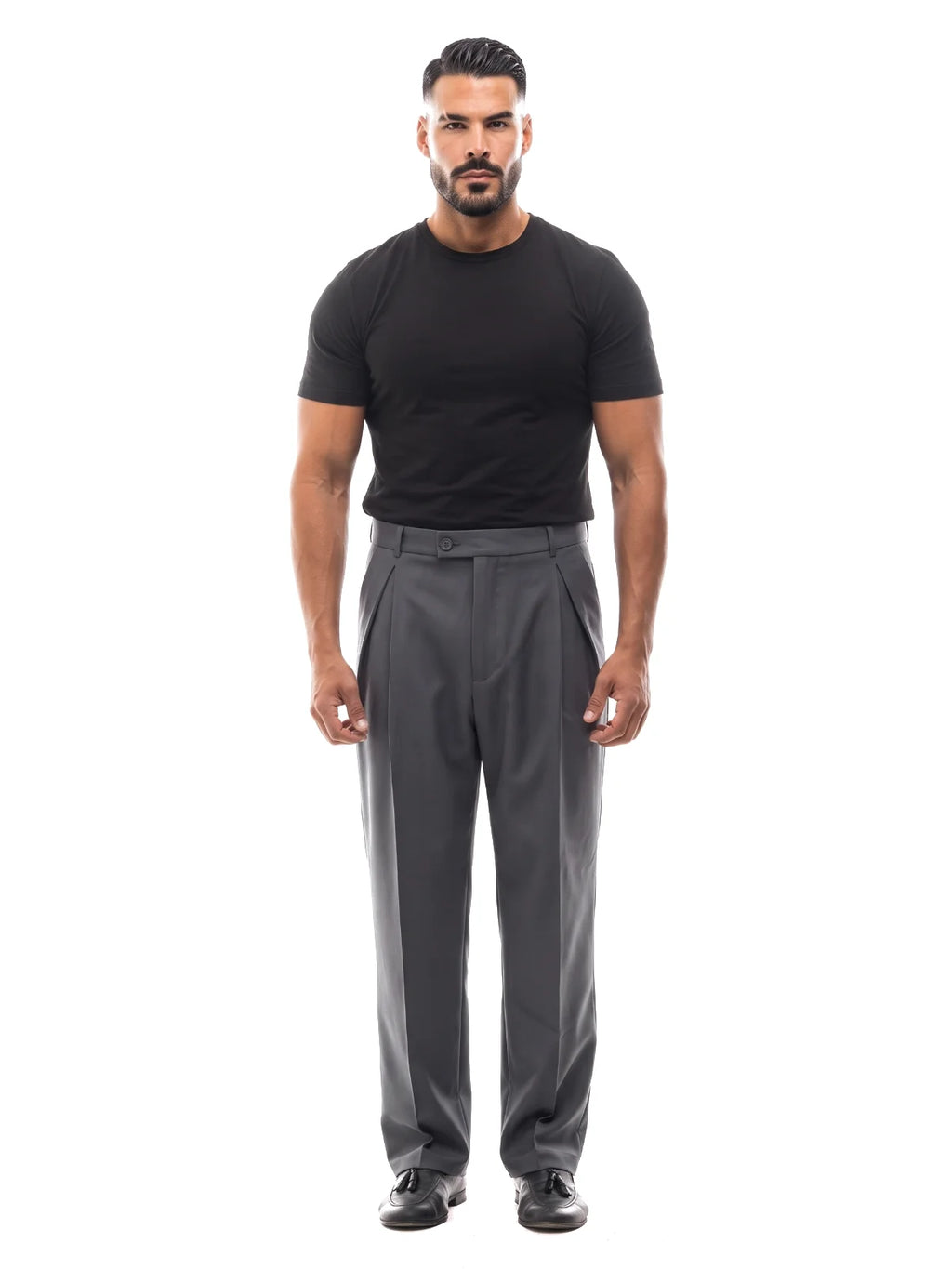 HUGO pantalón de doble pinza gris oscuro – look completo – Bruno Valls