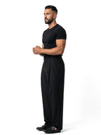 HUGO pantalón de doble pinza negro – vista lateral – Bruno Valls