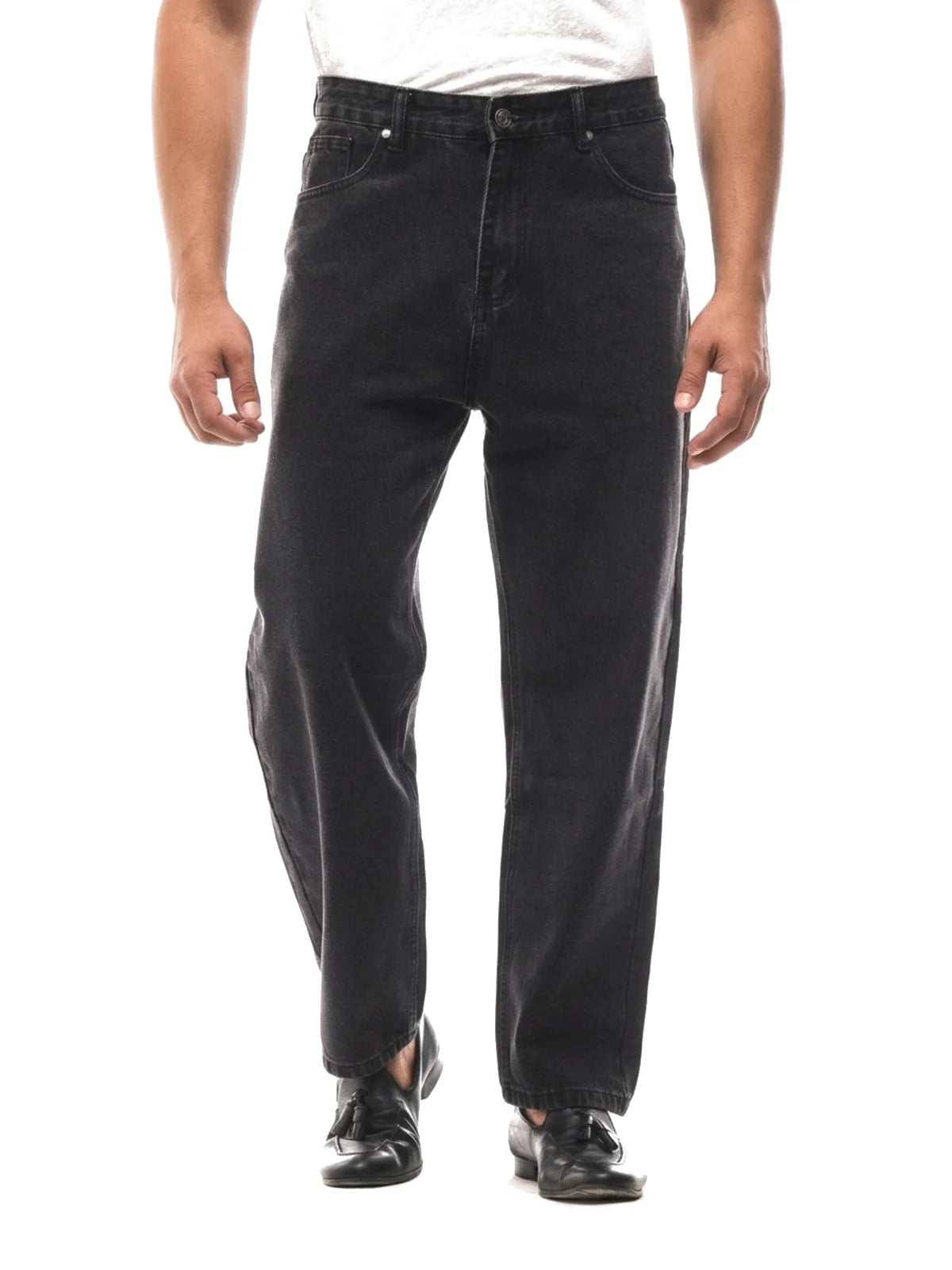 IKER vaquero baggy negro – vista frontal – Bruno Valls