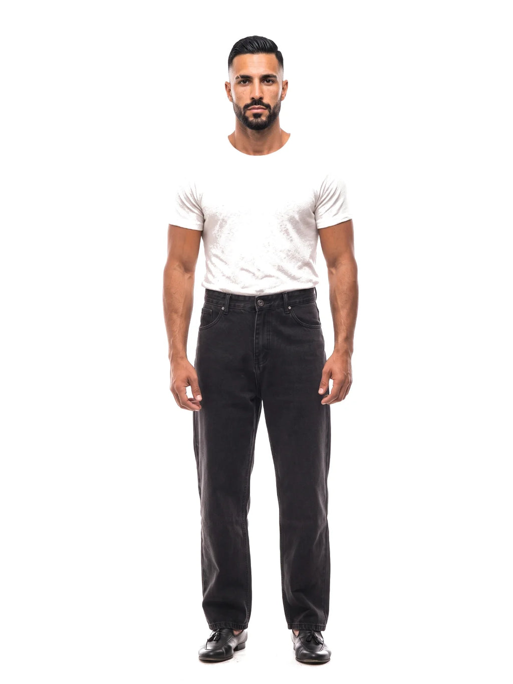 IKER vaquero baggy negro – look completo – Bruno Valls
