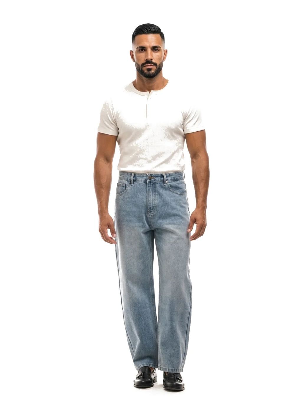 IKER vaquero baggy azul claro – look completo – Bruno Valls