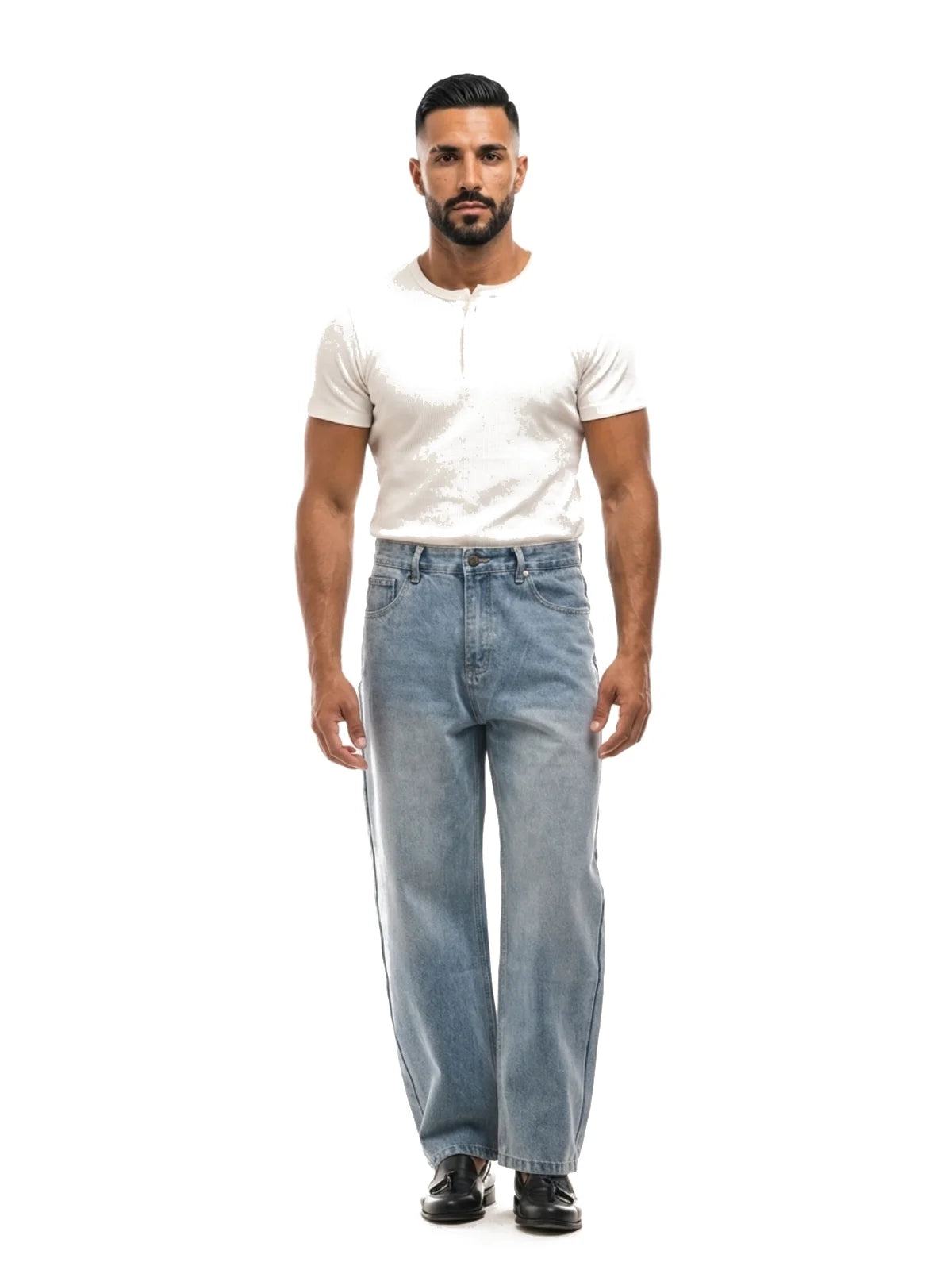 IKER vaquero baggy azul claro – look completo – Bruno Valls