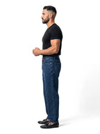 IKER vaquero baggy azul marino – vista lateral – Bruno Valls
