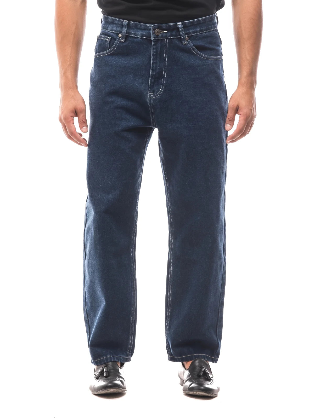 IKER vaquero baggy azul marino – vista frontal de cerca – Bruno Valls